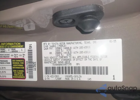 2025 Toyota Sequoia Trd Pro z USA, uszkodzony, nr VIN 7SVAAABA6SX057395